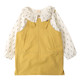 Girls printed cotton and linen shirt + suspender skirt set baby shirt vest skirt two-piece set 2022 autumn new