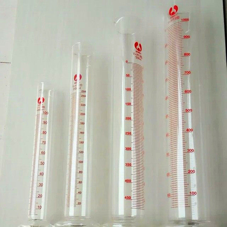包邮玻璃带刻度量筒100ml250ml500ml1000ml实验高棚硅玻璃量筒