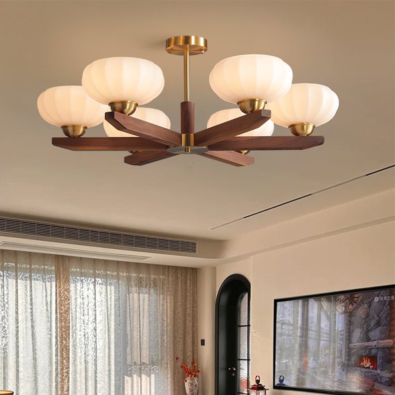 All-Copper Vintage-Style Living Room Chandelier, Retro Black Walnut Master Bedroom Lamp, 2026 New High-End Dining Room Lighting Fixtures All-Copper Vintage-Style Living Room Chandelier, Retro Black Walnut Master Bedroom Lamp, 2026 New High-End Dining Room Lighting Fixtures