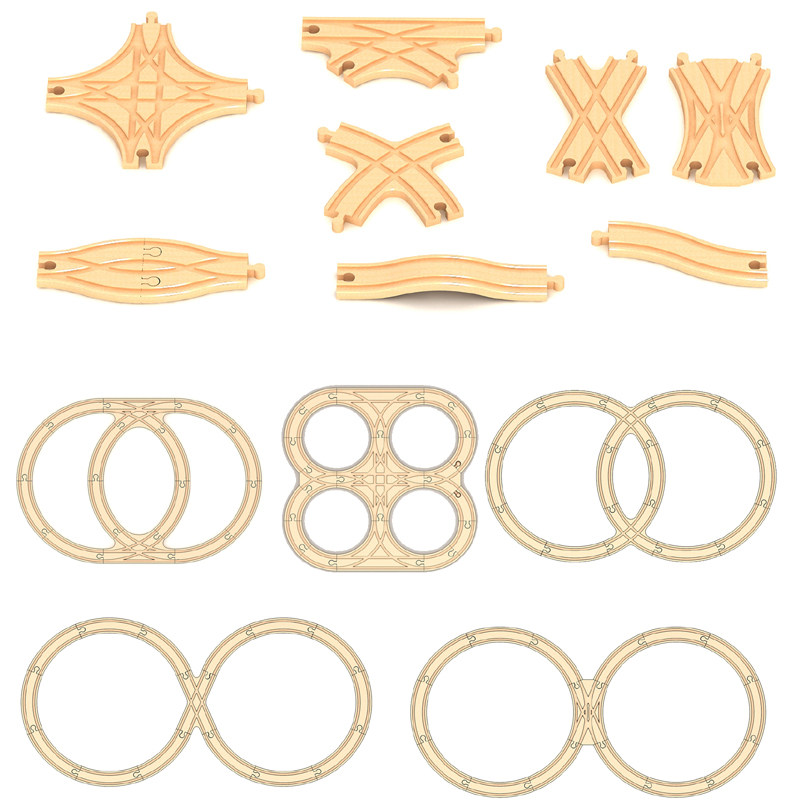 Special Turnoff Track Wooden Train Tracks Accessories Compatible Wood Millet Small Train Mi Rabbit 6 Toys 3