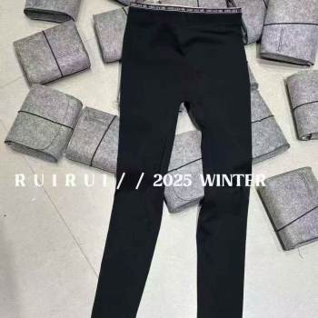 Spot european station 2025 winter new style waist letter high waist slimming stretch leggings versatile small foot pants Spot european station 2025 winter new style waist letter high waist slimming stretch leggings versatile small foot pants