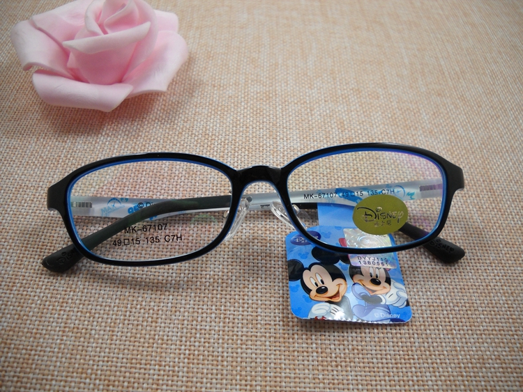 Disney kính trẻ em lớn khung kính bé trai và bé gái khung kính viễn vọng cận thị 8-12 tuổi khung 67107 - Kính khung kính solex