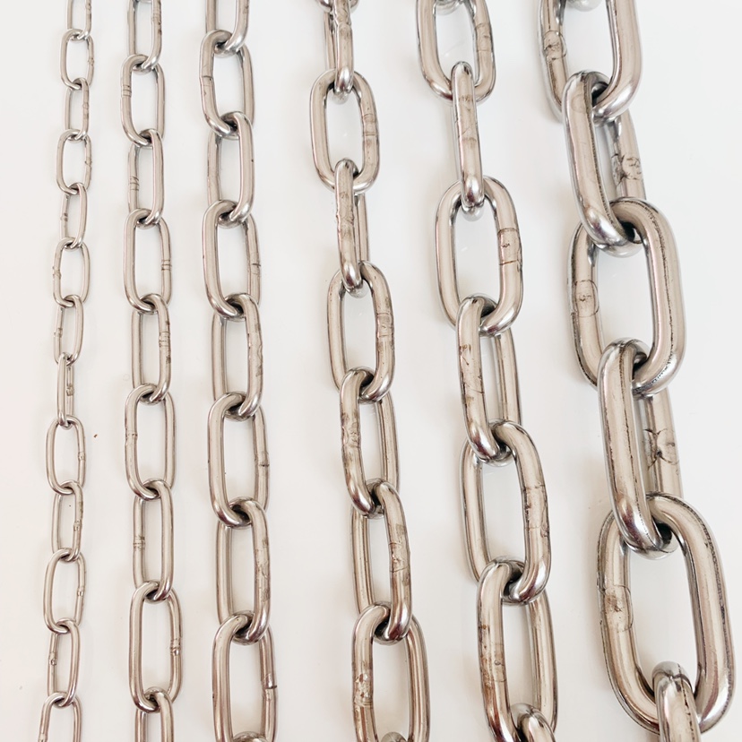304 stainless steel Lifting lock chain Clothesline Chain Pet Chain Pendant Light Chain of Swing Railing Warning Chain Iron Ring Chain