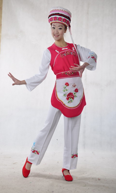 Yunnan ethnic minority white women's clothing Hulusi Stage Performance Dress Dance Performance Women's Clothing