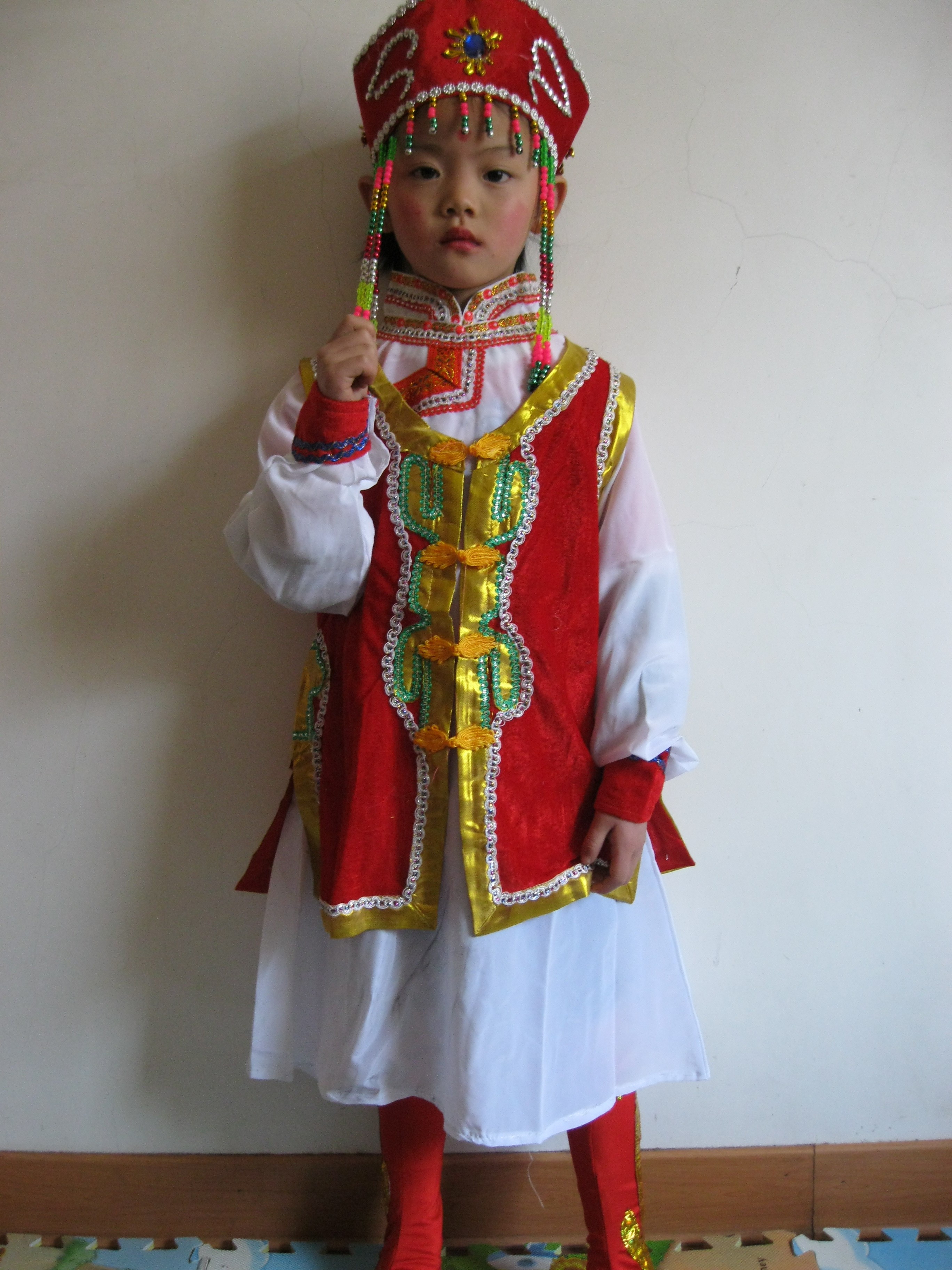 Mongolian stage girl clothing minority Mongolian clothing children Mongolian dance show clothing