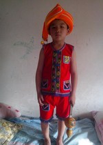  61 childrens ethnic minority Yi dance performance costumes Gourd silk stage performance Boy Yi costume