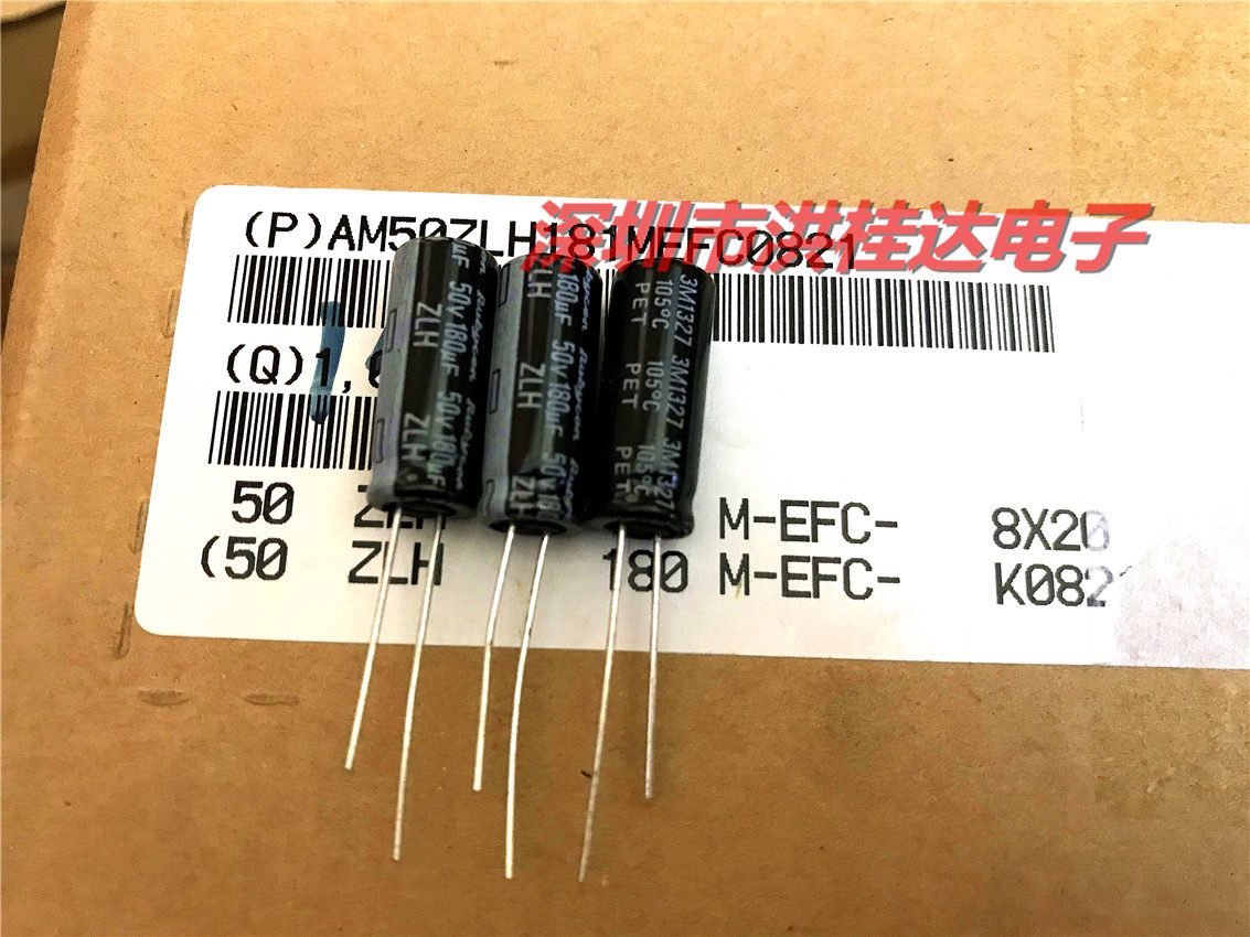 50V180UF 8X20 ZLH series imported ruby ​​Rubycon electrolytic capacitor 180UF50V generation 150UF
