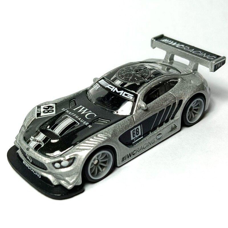 Hotwheels Mercedes-Benz Gt3 Racing Car Iwc Universal Silver Rubber Tire Mmercedes Amg