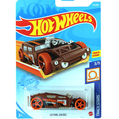 HotWheels accelerated modified track racing car brown LETHAL DIESEL 74 21C