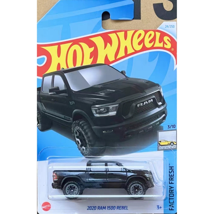 Hotwheels Dodge Ram Pickup Truck Black Ram 1500 Rebel 24 24E