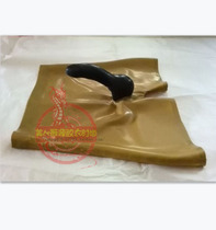 71422063 Tight golden latex underwear with ball cover