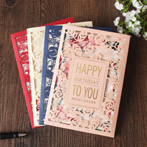 Company employee birthday card customization High-end creative bronzing cards Enterprises send customers to print blessings