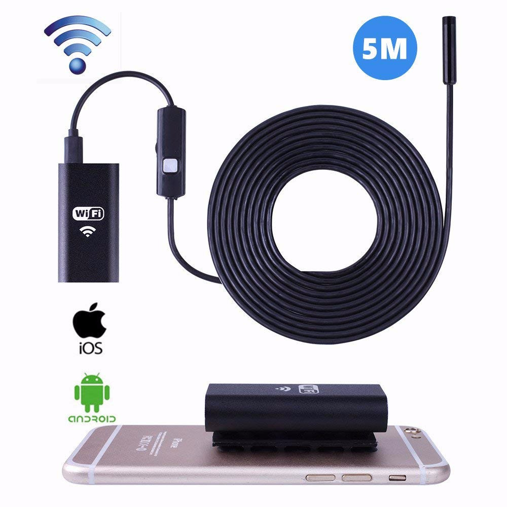 wifi Endoscope with screen high-quality photography head Automotive Vehicle Industrial Pipeline Mobile Phone Monitor 1200P waterproof