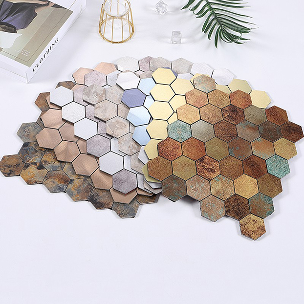 Six-sided mosaic self-adhesive moisture-proof TV background wall wallpaper wall stickers living room wallpaper stickers bedroom decoration stickers