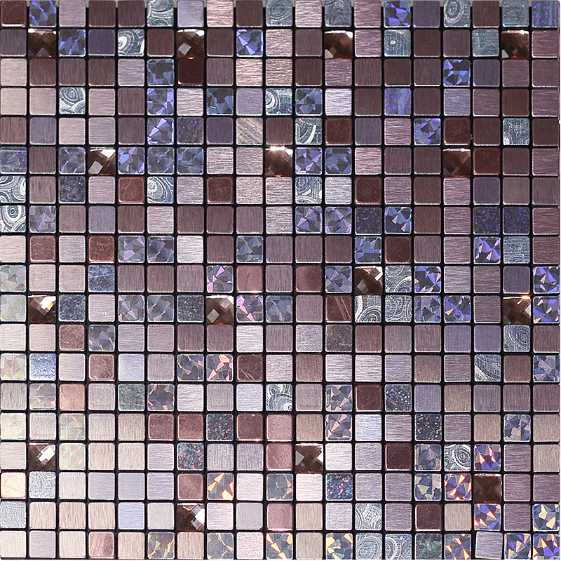 Waterproof metal mosaic cake shop decoration moisture-proof mildew-proof pink mosaic tile background wall wallpaper wall stickers