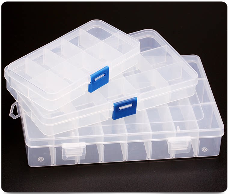 Transparent plastic case screw big number containing box hardware storage box element tool electronic part box covered