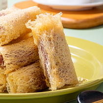 Nyonya yam 200g Hong Kong-style specialty dessert silver silk purple potato roll spring roll pastry heart fried snack commercial ingredients