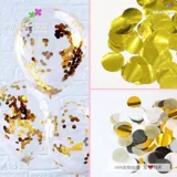 [气球圆点纸片装饰36寸填充亮片爆破球纸屑金片马卡龙色波波球纸片]