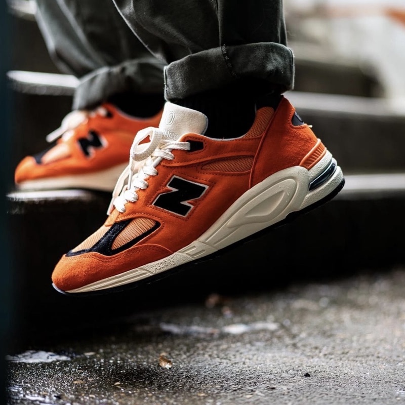 New Balance M990Ai2 American-Made 990V2 Orange Retro Jogging Casual Shoes
