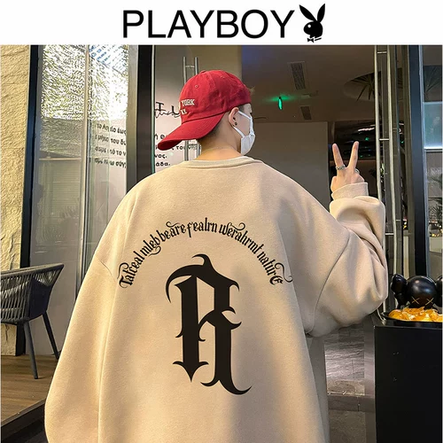 Playboy, осенний свитшот, приятный телу лонгслив, оверсайз, в американском стиле