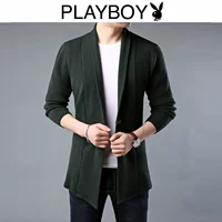 Длинный зеленый кардиган