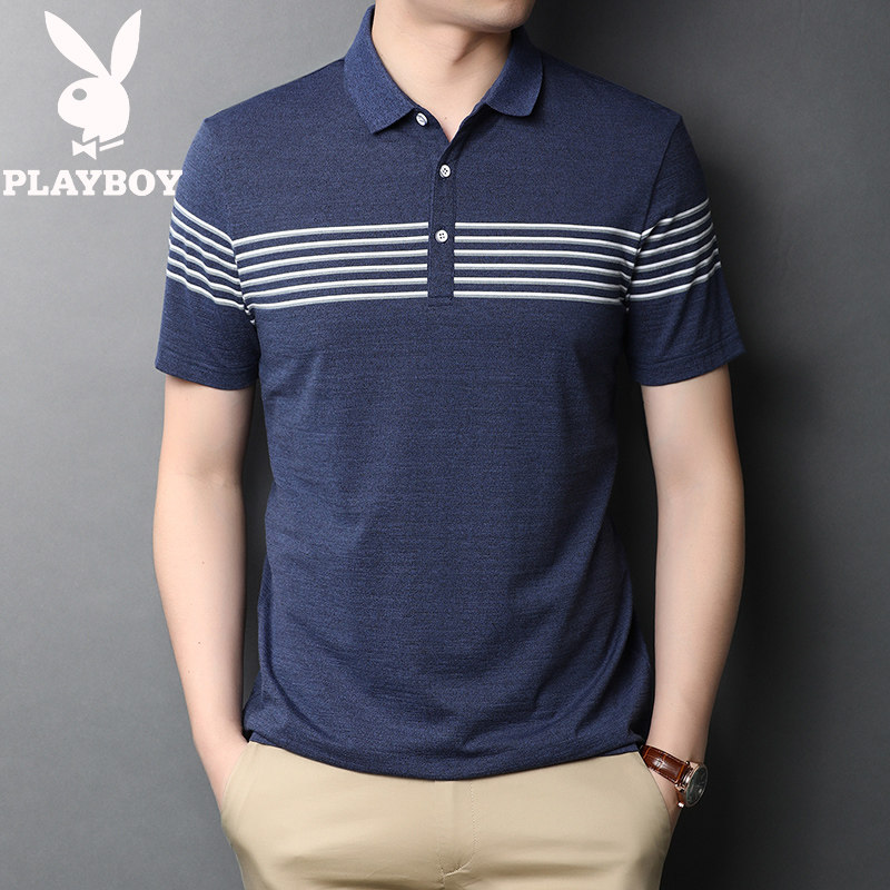 Playboy middle-aged men's short-sleeved T-shirt 2022 new trend handsome design sense dad summer dress polo