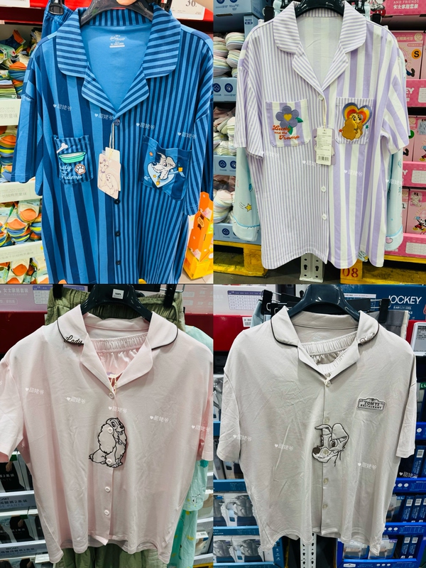 Sam's Disney Lady and the Tramp Men's and Women's Loungewear Short-Sleeve Shorts Set in Mercerized Cotton Modal Sam's Disney Lady and the Tramp Men's and Women's Loungewear Short-Sleeve Shorts Set in Mercerized Cotton Modal