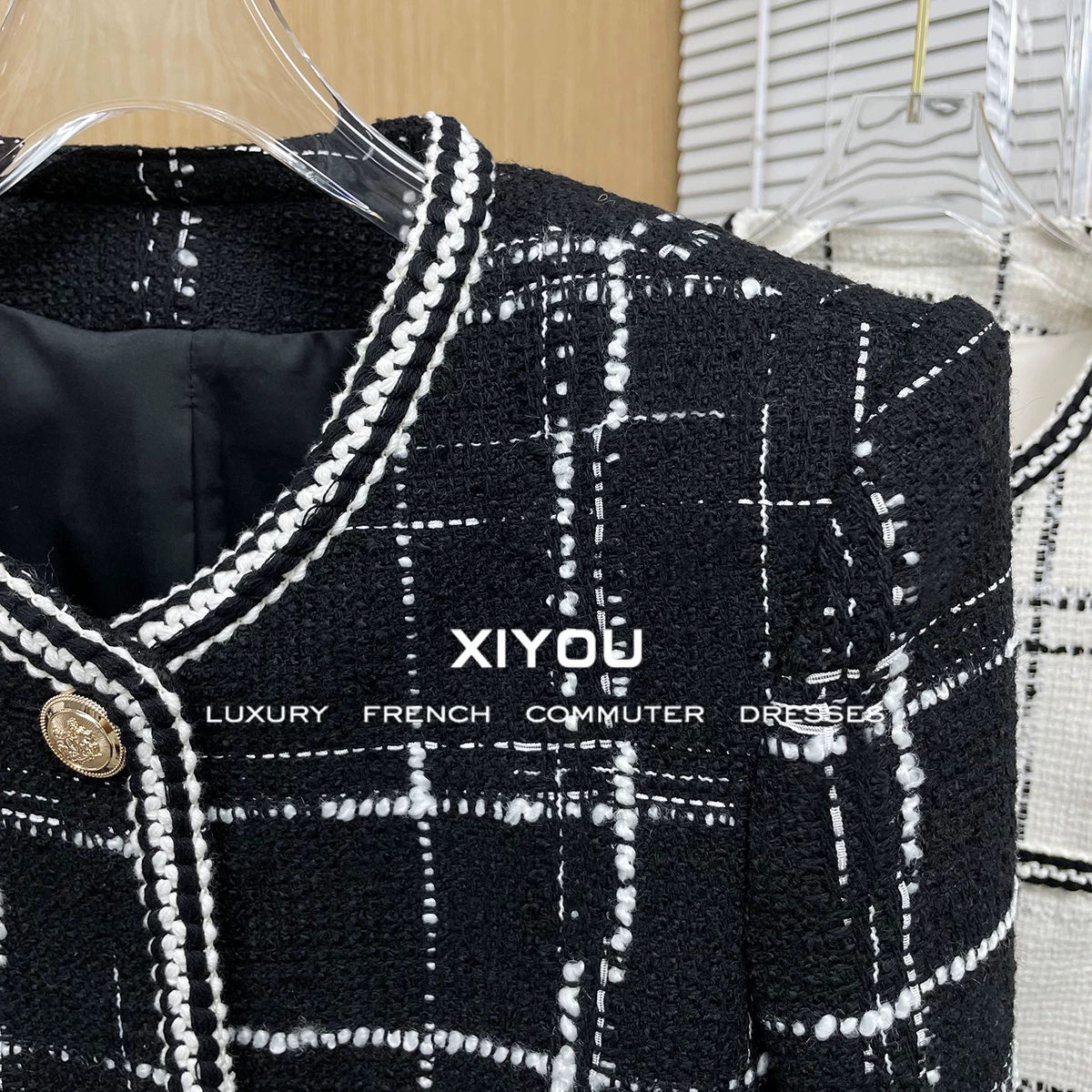 Демисезонная элитная шерстяная ростометрическая куртка, куртка, slim fit, стиль Chanel, французский стиль