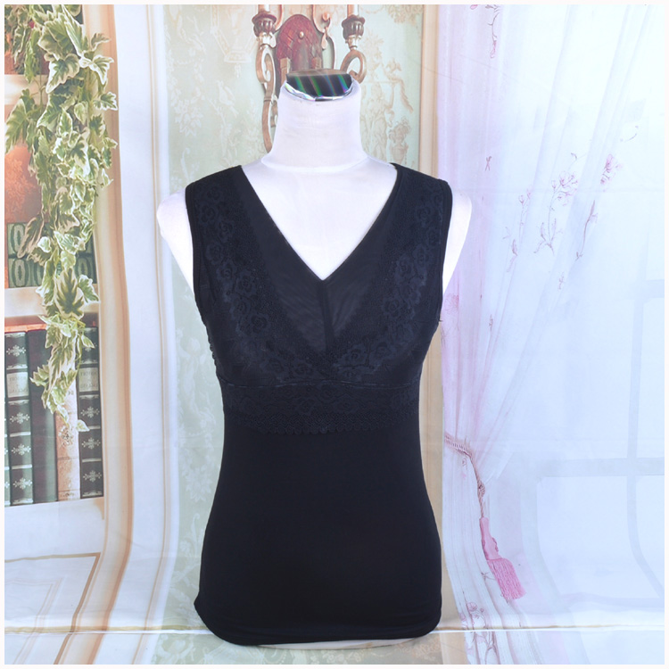 Mùa thu và mùa đông ấm áp và áo vest cashmere của phụ nữ mặc đồ lót từ việc mặc áo ngực định hình cơ thể áo sơ mi dày trung niên áo lót nam sát nách