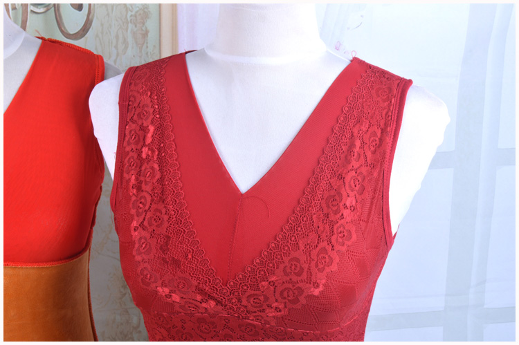 Mùa thu và mùa đông ấm áp và áo vest cashmere của phụ nữ mặc đồ lót từ việc mặc áo ngực định hình cơ thể áo sơ mi dày trung niên áo lót nam sát nách