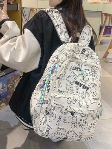 Ранец, сумка через плечо, свежий вместительный и большой рюкзак, для средней школы, в корейском стиле, подходит для подростков, подходит для студента