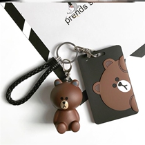 Cartoon medical insurance employees access card card shell card hanging protection rabbit rice work card card cover