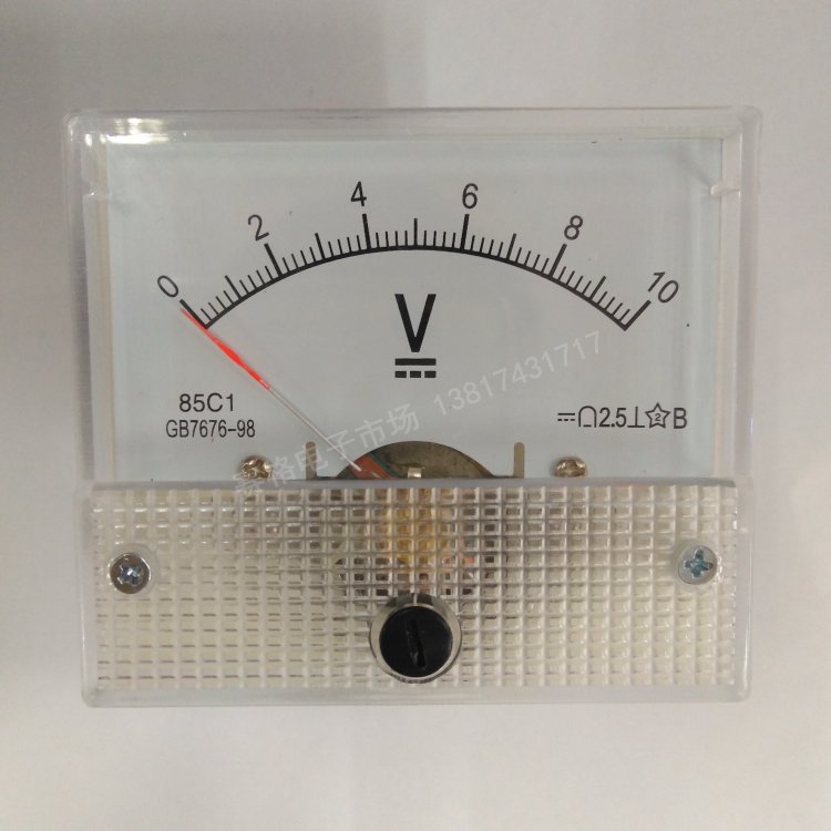 85C1-5V 10V 15V 20v 30v DC Voltmeter Pointer Instrument Panel Table 85C1