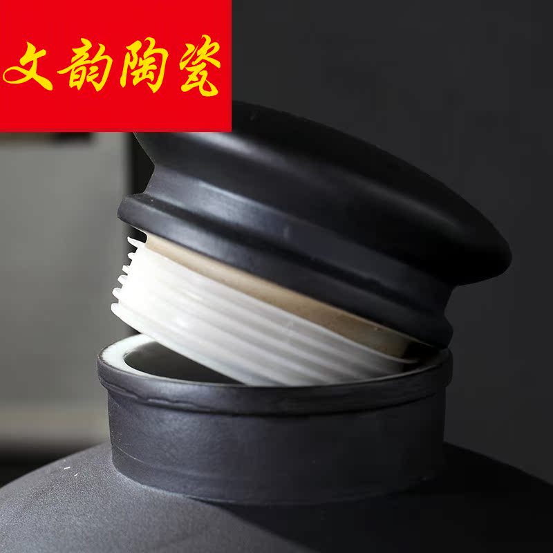 Jingdezhen ceramic jars vintage wine bottle hip mercifully wine bottle 20 jins 30 jins 50 kg jar to save it