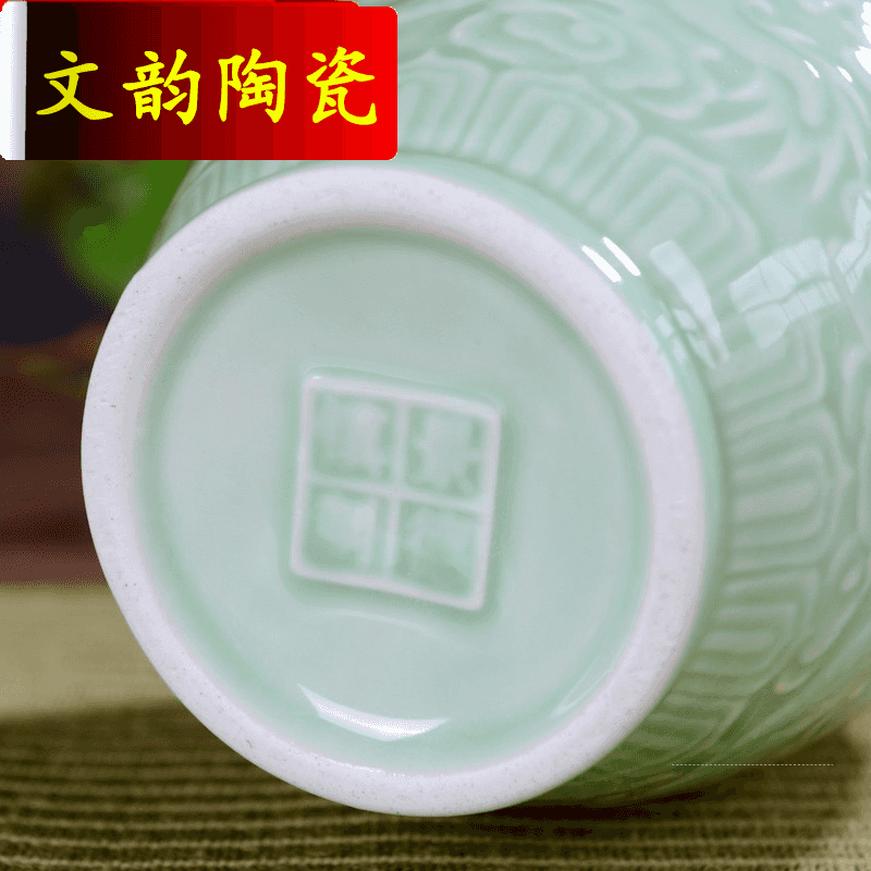 Rhyme its art ceramic bottle home 1 catty 2 jins of 3 kg 5 jins of 10 jins mercifully jars in bulk in yellow