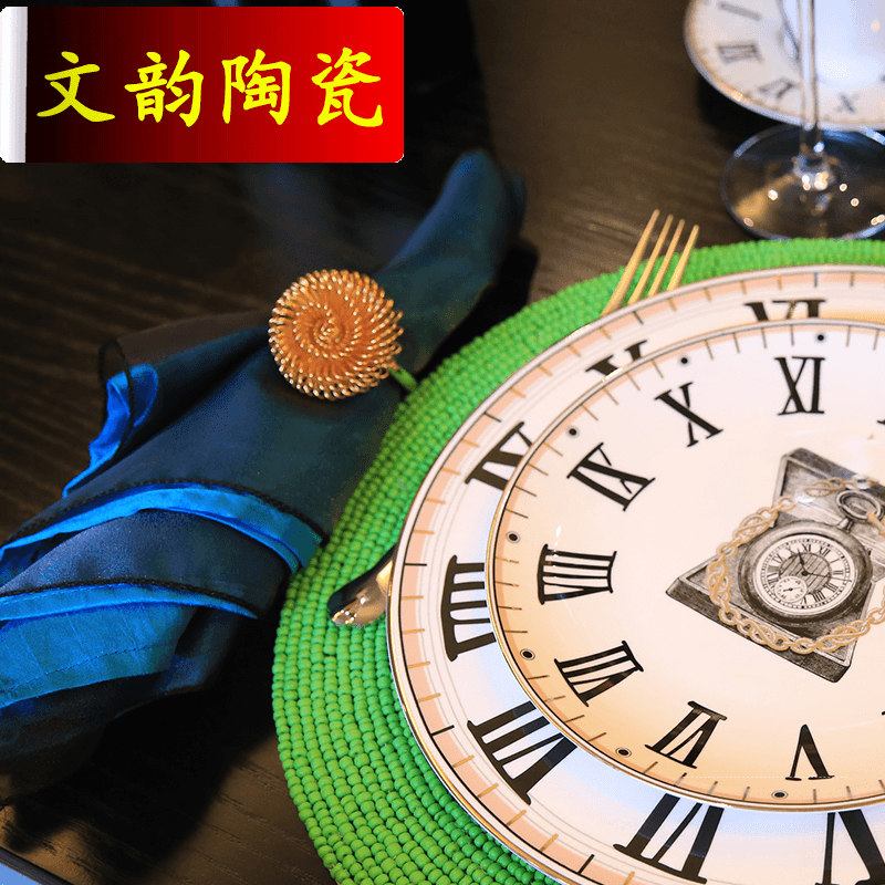 European-style American model room Sun Star beaded back word dining button napkin ring napkin circle home soft decorations