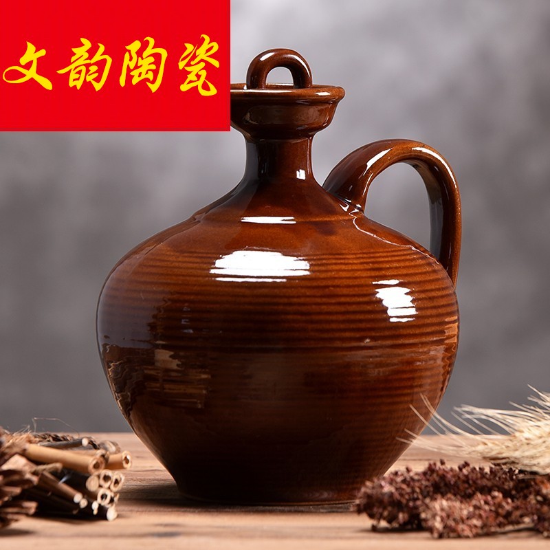 Three catties 500 ml jars hand grasp of yixing up wedding bottle bottle to do spend, furnishing articles ceramic POTS