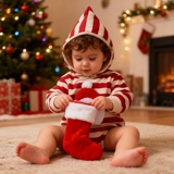 Рождественское демисезонное боди подходит для мужчин и женщин для девочек, детский удерживающий тепло комплект, в корейском стиле