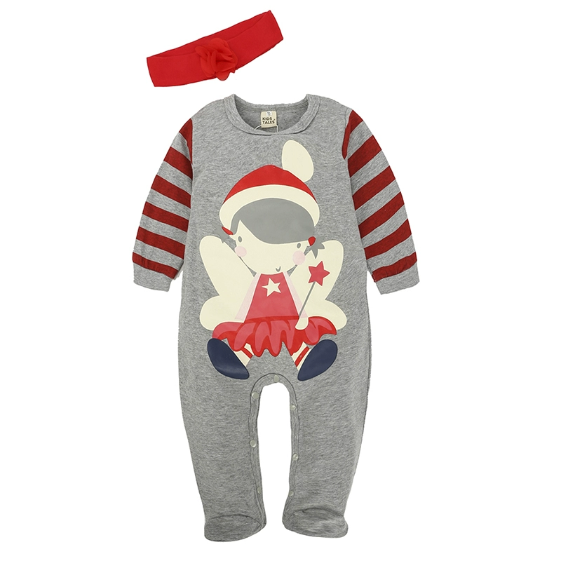 Quần áo Giáng sinh Năm mới cho bé trai và bé gái Trang phục leo núi dài tay Khai thác Onesies dễ thương cho bé + Mũ mặc năm mới