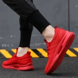 Летние красные трендовые универсальные тканевые эспадрильи для отдыха из сетки, в корейском стиле
