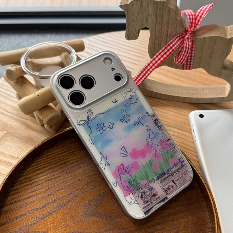 Ins-Style Cute Little Rabbit Large Window Magnetic Full-Cover Precision Hole Phone Case Suitable for Apple iPhone 17 Pro Max High-End Protective Case Niche 16 Plus 15 Pro 14 Anti-Drop 13 Pro