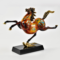 American European-style light luxury pure copper all-copper ornaments Horse stepping on the swallow high-end office company opening ceremony items