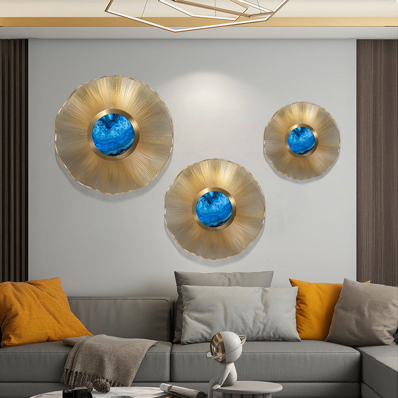 Modern Light Luxury American Style Creative Living Room Genguan Sofa Background Wall Decoration Wall Pendant Metal Wall Decoration
