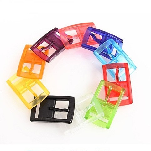 Candy-colored belt buckle head security check needle buckle 3 4cm plastic belt accessories silicone belt head plastic belt head