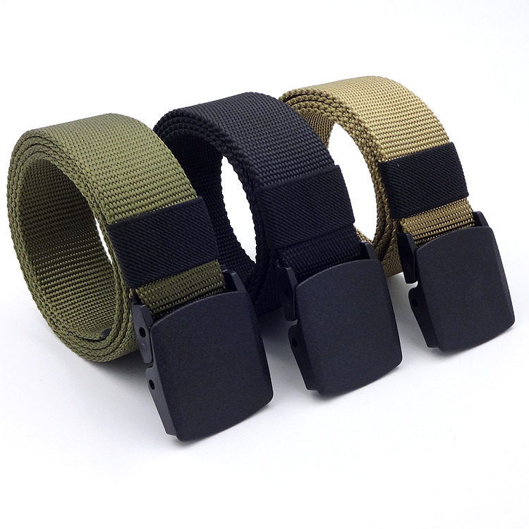 Men's nylon canvas with metal-free plastic buckle security belt for non-magnetic iron belt