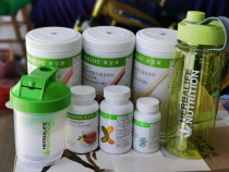 Herbalife protein mixed beverage combination package 6 bottles a month volume with anti-counterfeit code steel printing water bottle