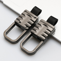 Car keychain mens and womens pendants creative personality simple metal leather anti-lost waist key Buckle Small