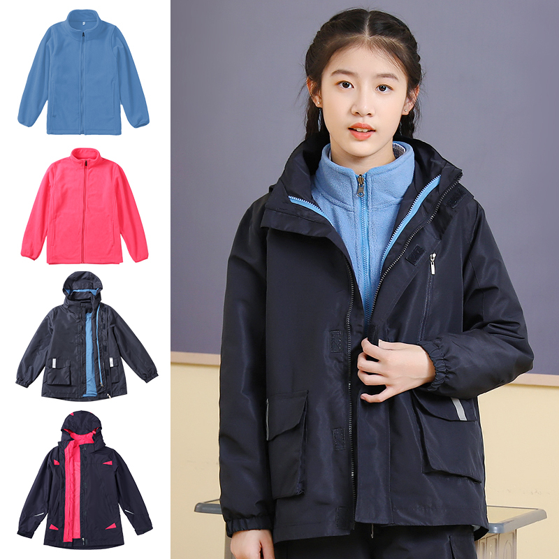 Winter Warm Jackets and Windproof Outerwear Sets for Primary and Secondary School Students, Boys and Girls, Suitable for Spring and Autumn