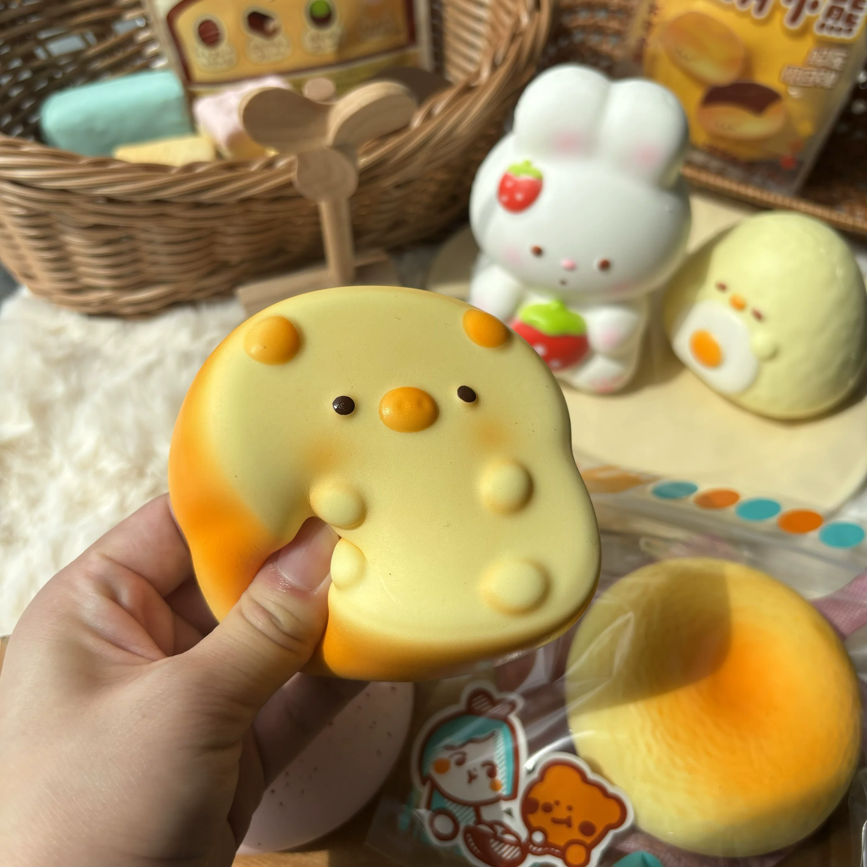 Игрушка, сжимаемая слизь, реалистичная слизь, маленький пакет, кролик, новая коллекция, тост, антистресс, хлеб