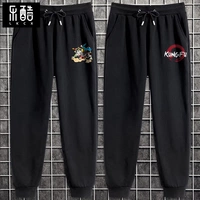 [2 куска одежды] Черный (праведные брюки героев ци)+черные (брюки из кунг -фу)